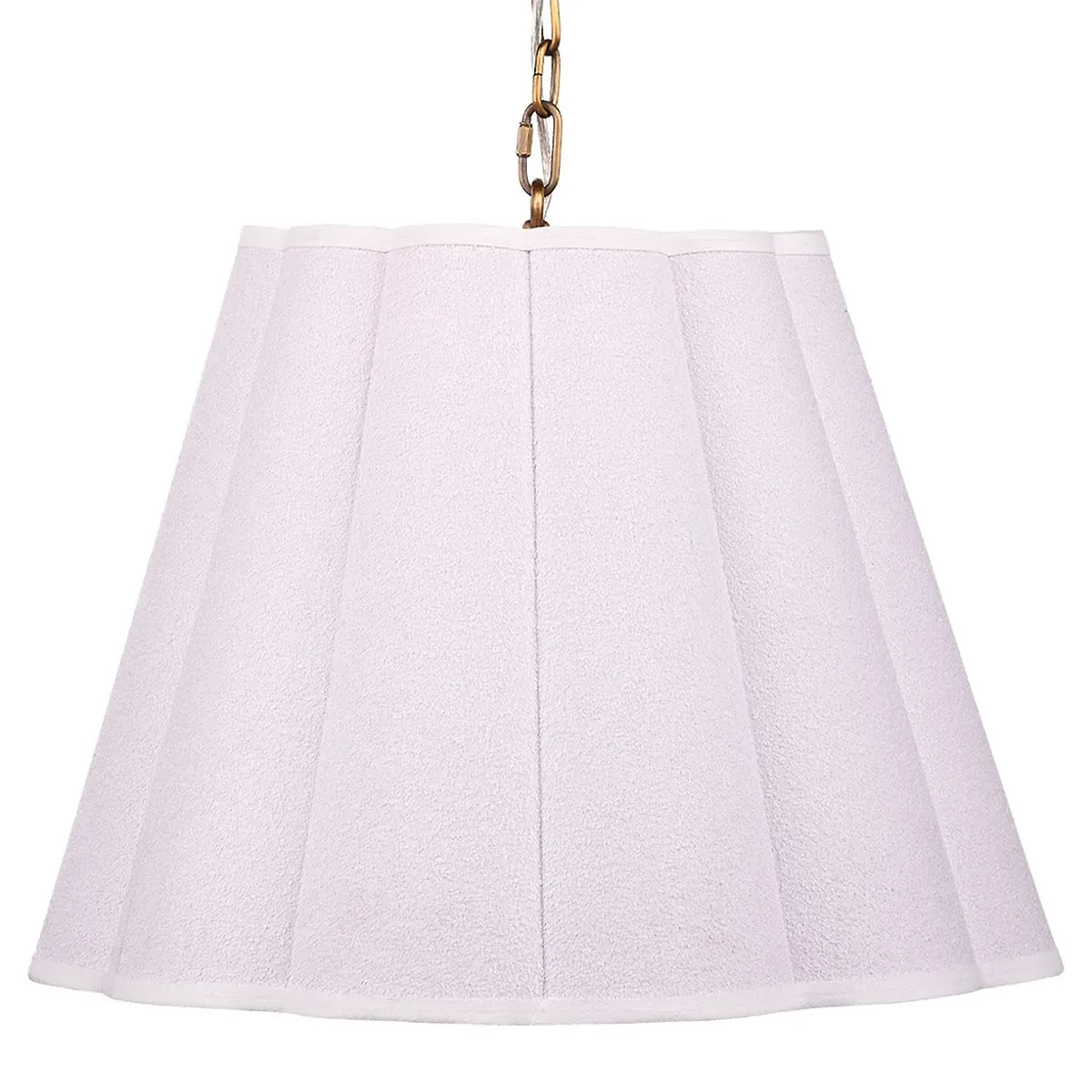 Sora Scalloped Single Pendant Light - White, Linen image