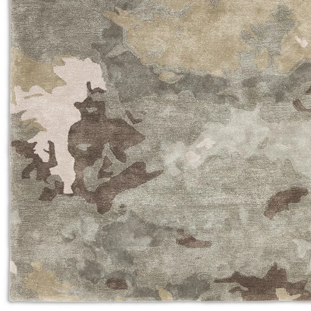 Soreen Abstract Patterned Rug - Green, Viscose