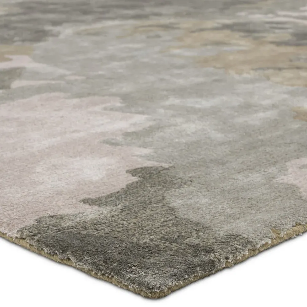 Soreen Abstract Patterned Rug Sample - Green, Viscose