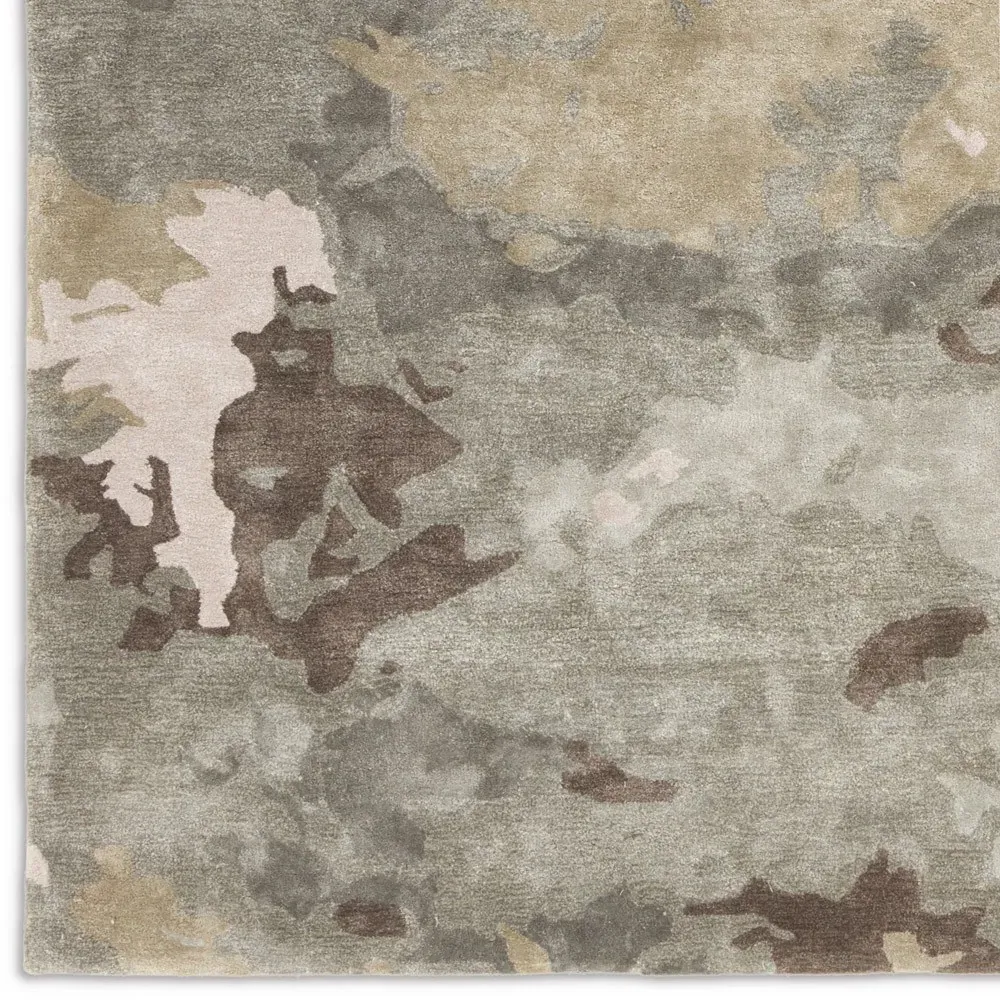 Soreen Abstract Patterned Rug Sample - Green, Viscose