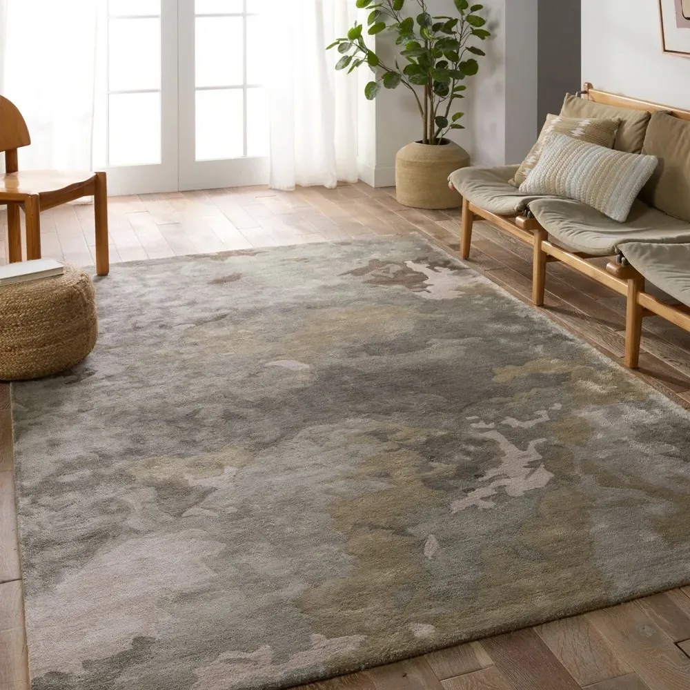 Soreen Abstract Patterned Rug Sample - Green, Viscose