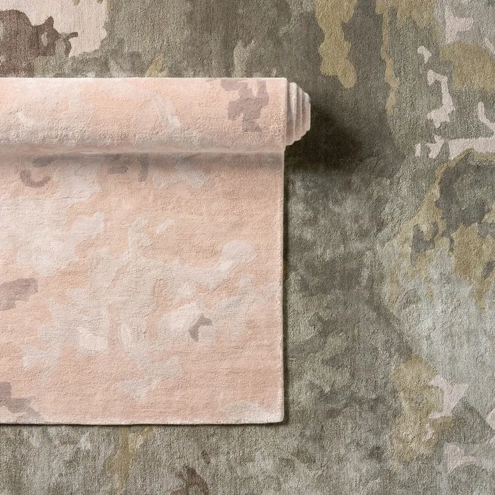 Soreen Abstract Patterned Rug Sample - Green, Viscose