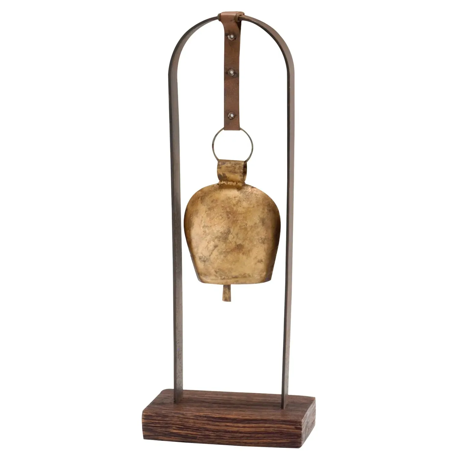 Soren Horseshoe Bell Sculpture - Gold, Brass image