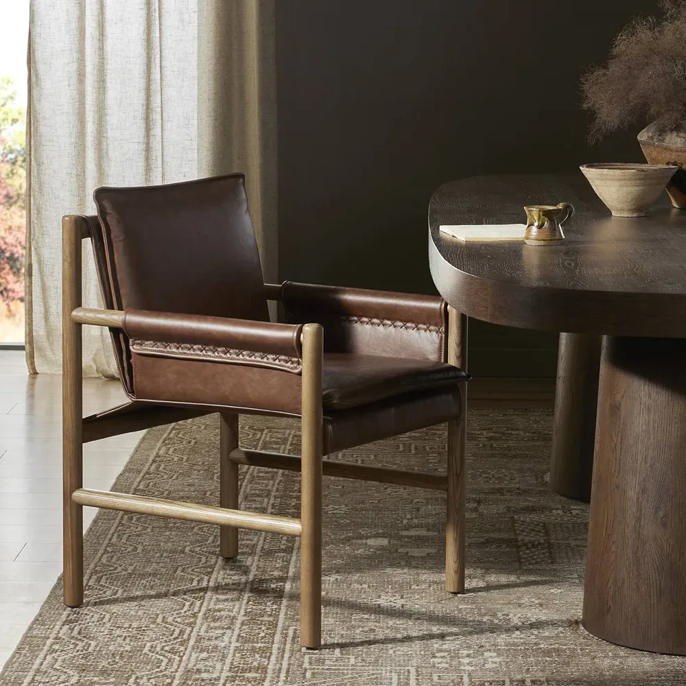 Sorrel Dining Arm Chair - Brown, Ash