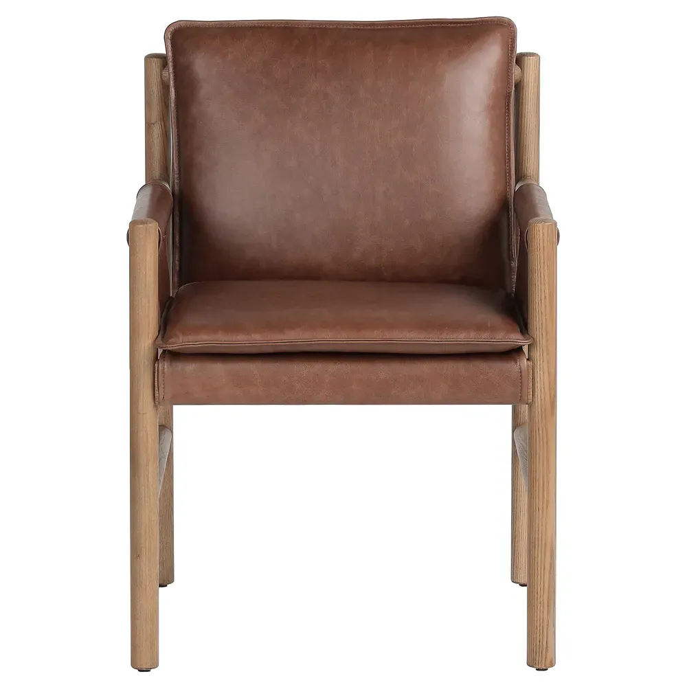 Sorrel Dining Arm Chair - Brown, Ash image