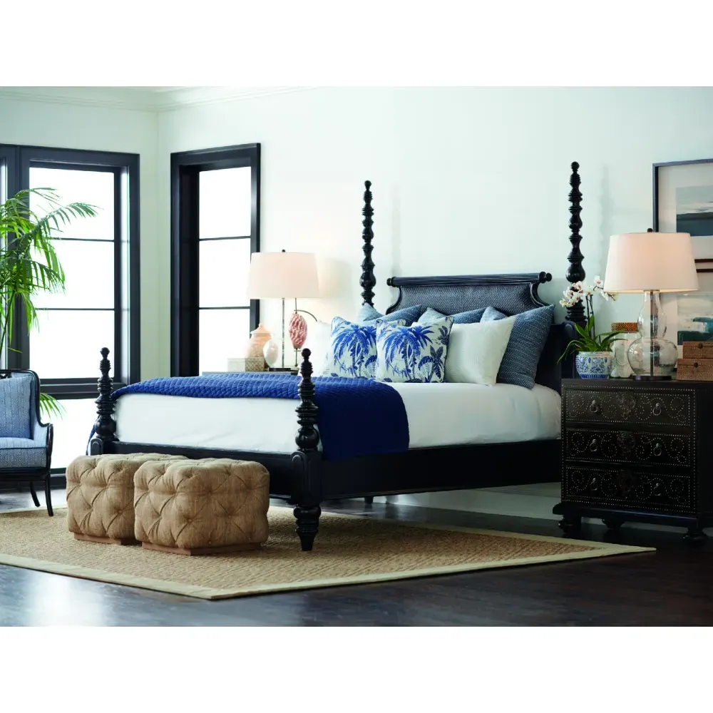 Sovereign California King Canopy Bed - Dark Brown, Wood