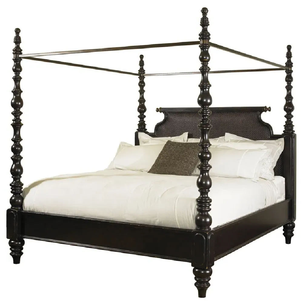 Sovereign California King Canopy Bed - Dark Brown, Wood