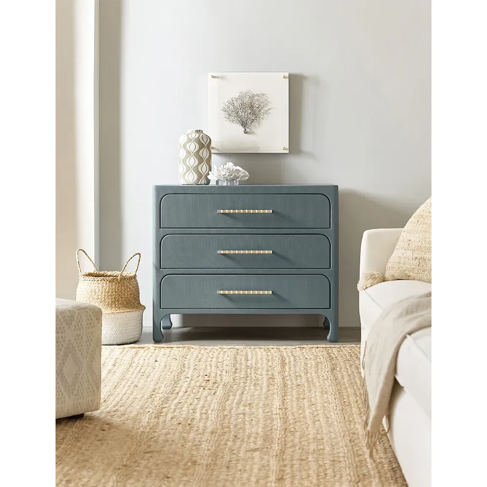 Spencer 3 Drawer Bachelor Chest Dresser - Blue, Wood