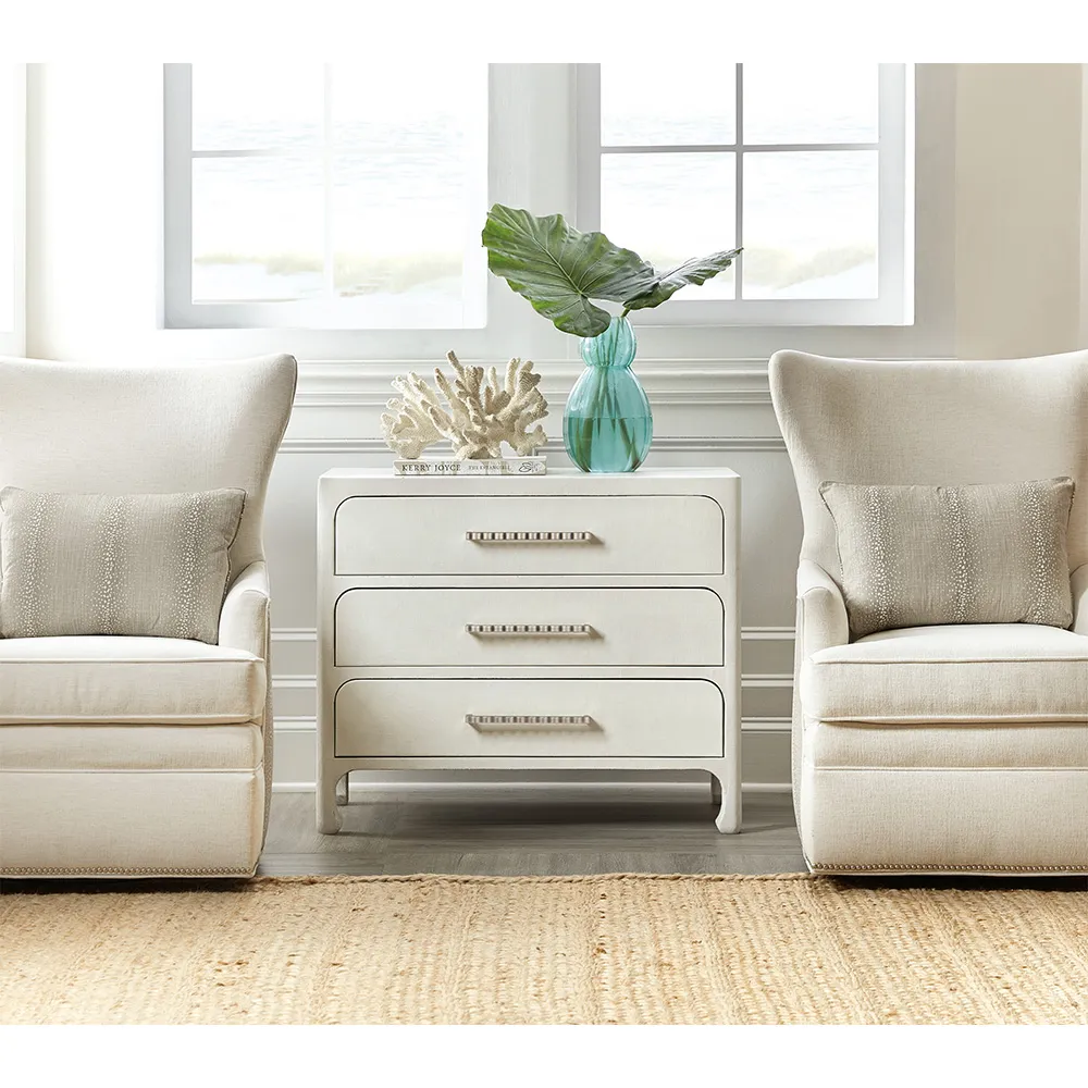 Spencer 3 Drawer Bachelor Chest Dresser - White, Wood