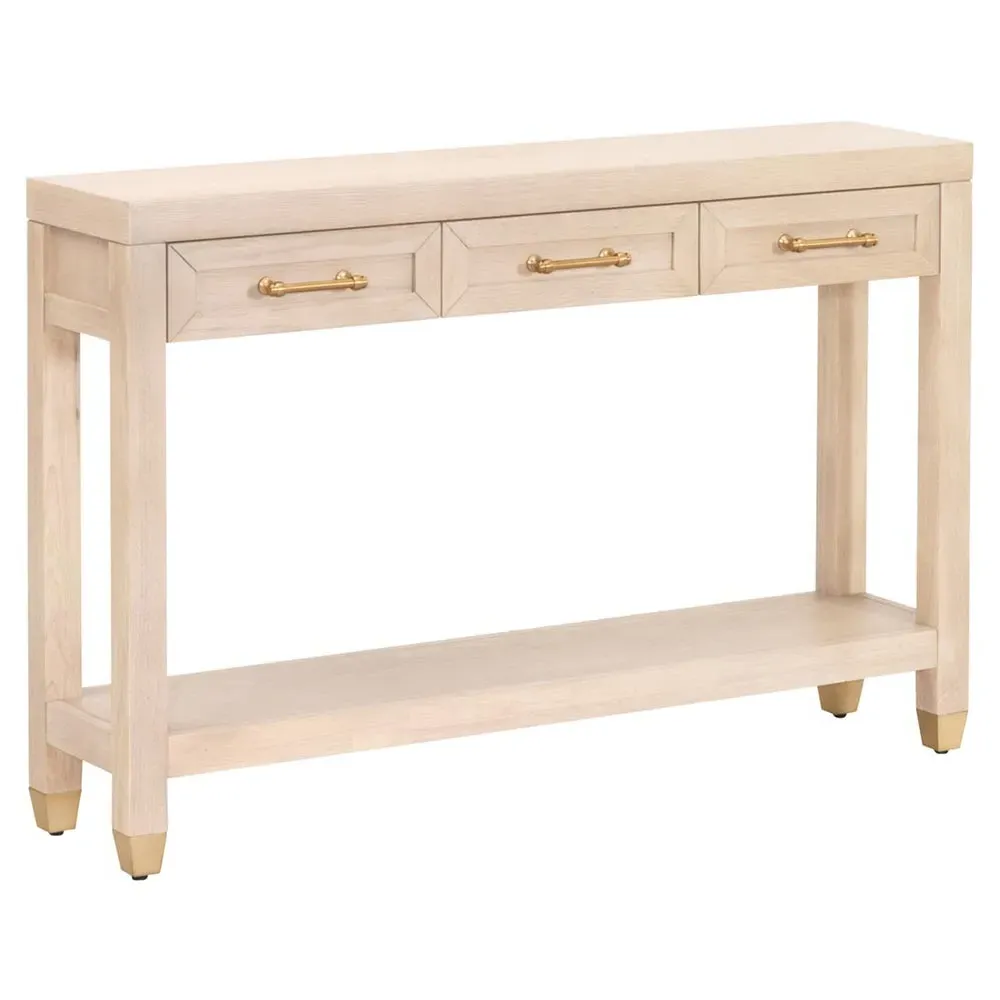 Stacy 3 Drawer Console Table - Light Brown, Oak