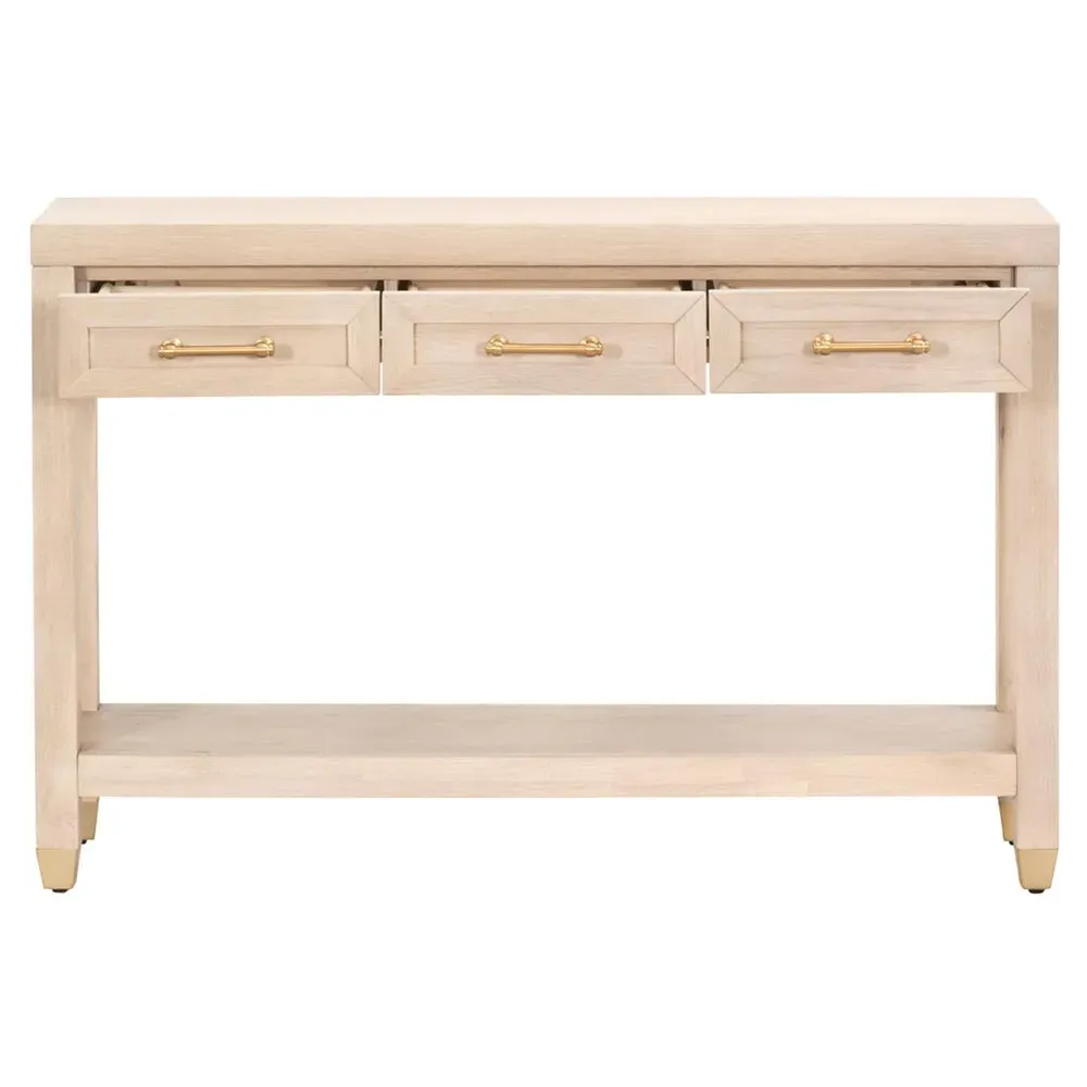 Stacy 3 Drawer Console Table - Light Brown, Oak