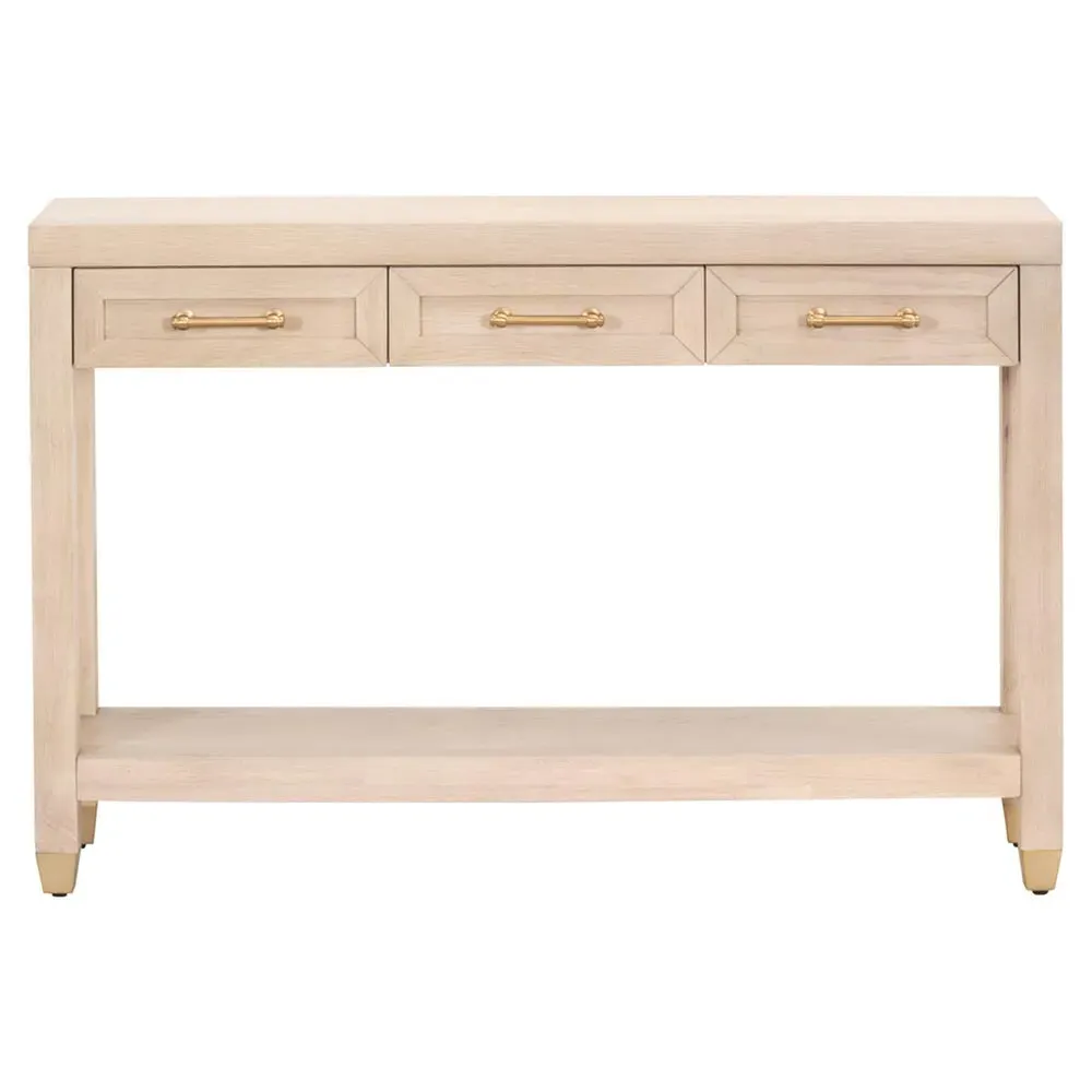 Stacy 3 Drawer Console Table - Light Brown, Oak image