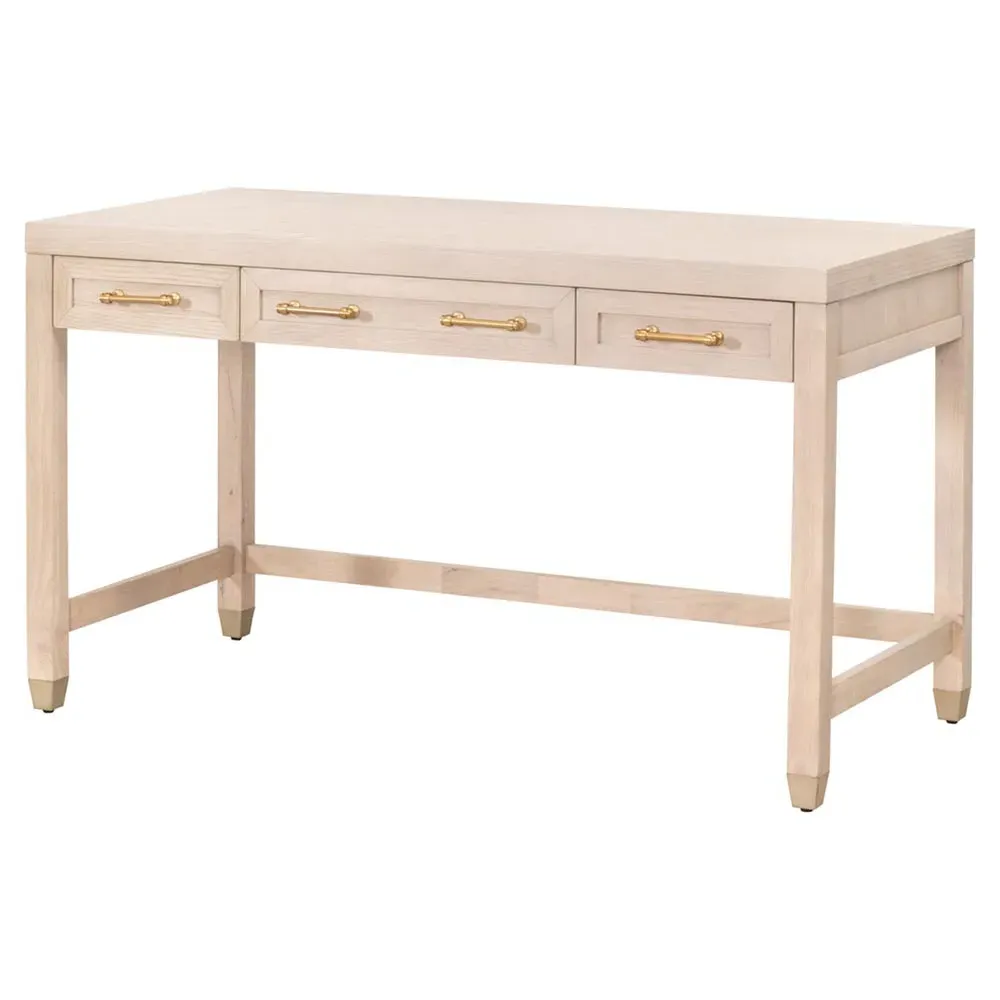 Stacy 3 Drawer Desk - Light Brown, Oak Wood