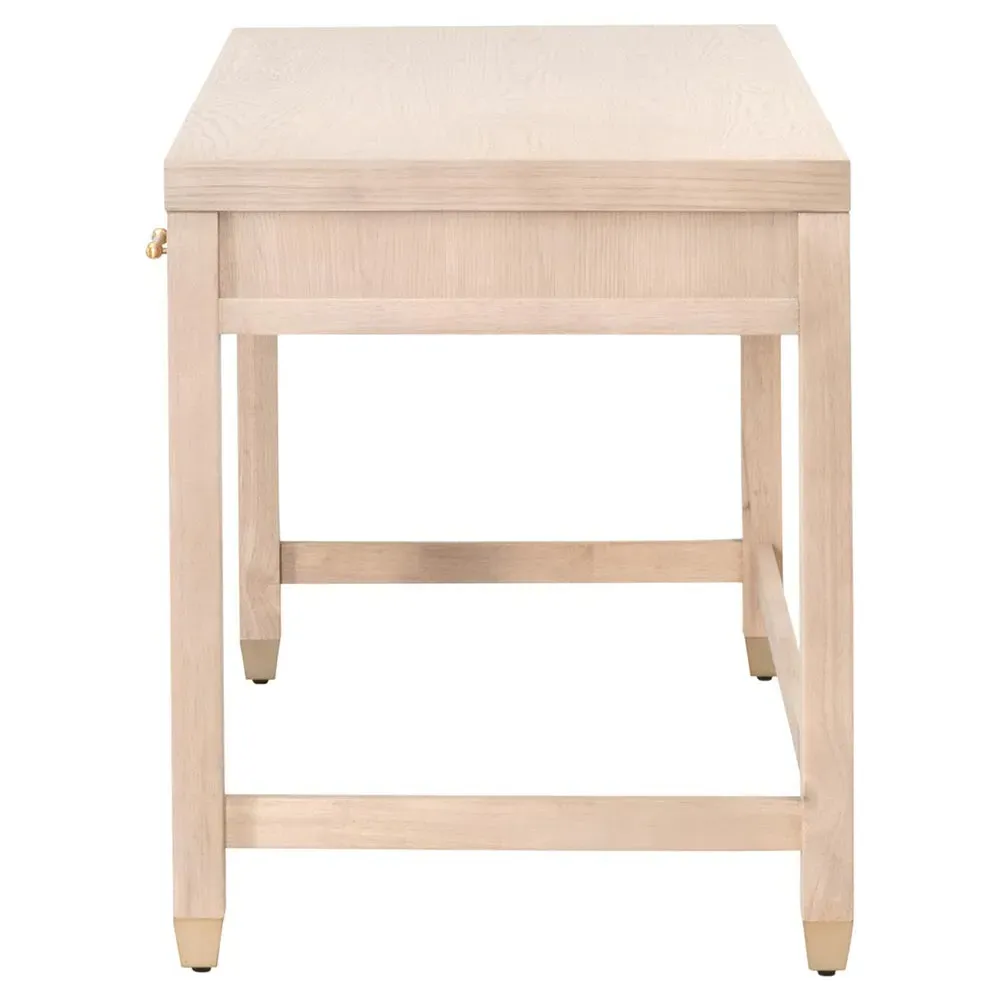 Stacy 3 Drawer Desk - Light Brown, Oak Wood