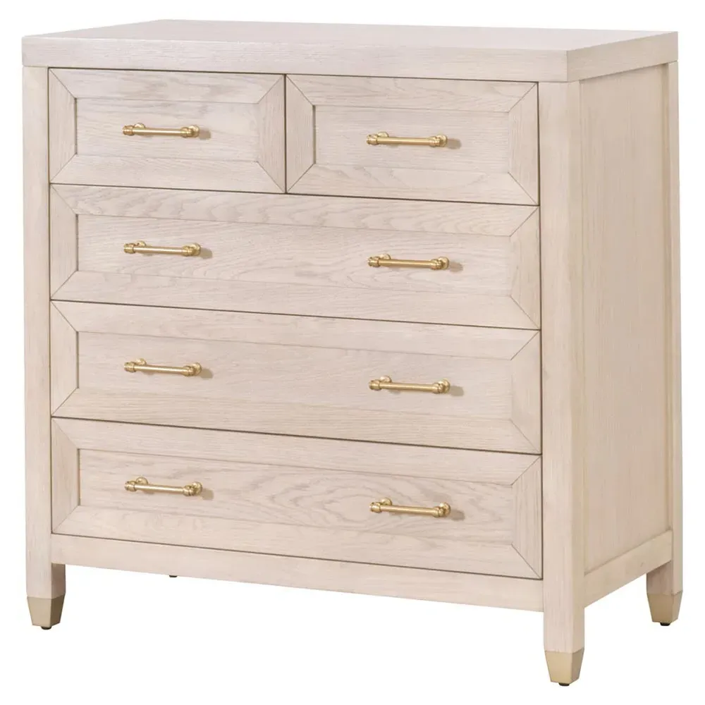 Stacy 5 Drawer Dresser - Light Brown, Oak