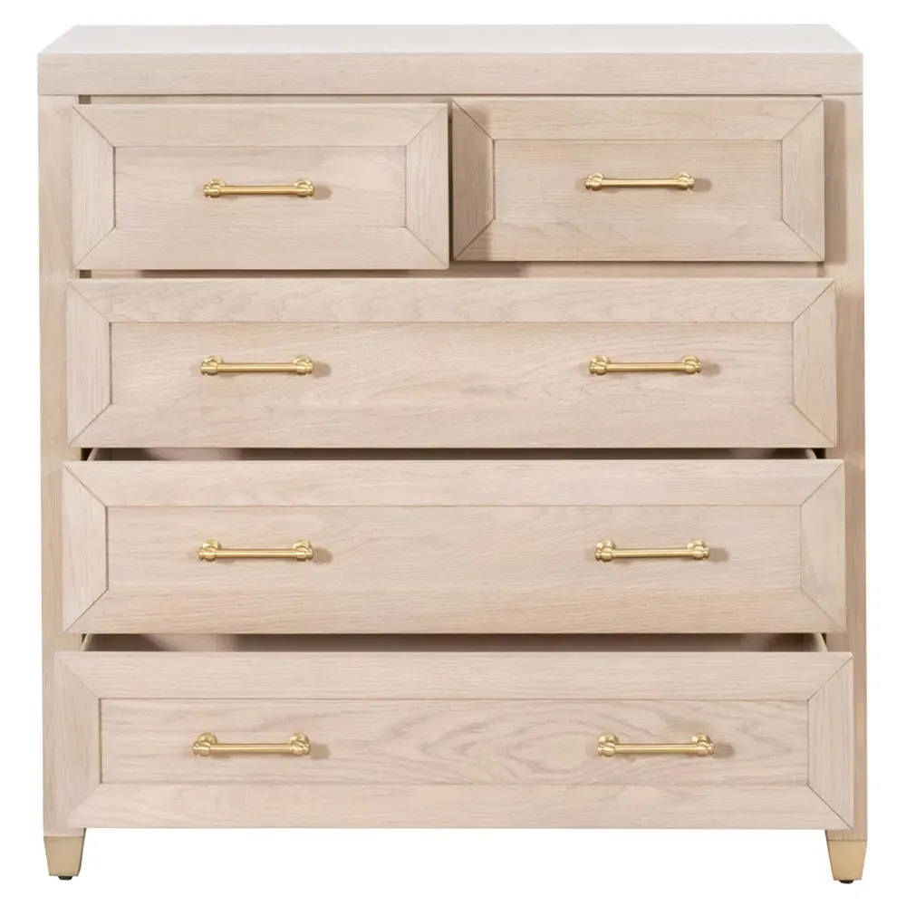 Stacy 5 Drawer Dresser - Light Brown, Oak