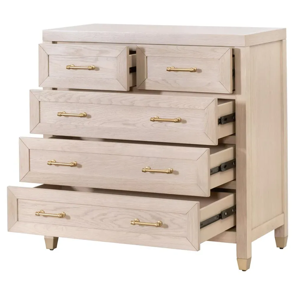 Stacy 5 Drawer Dresser - Light Brown, Oak