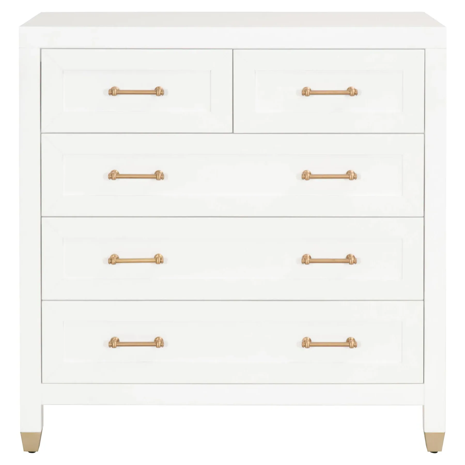 Stacy 5 Drawer Dresser - White, Rubberwood image