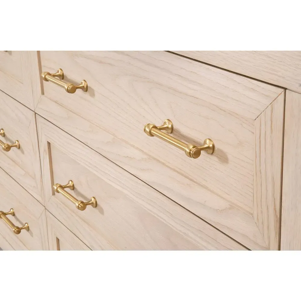 Stacy 6 Drawer Double Dresser - Light Brown, Oak