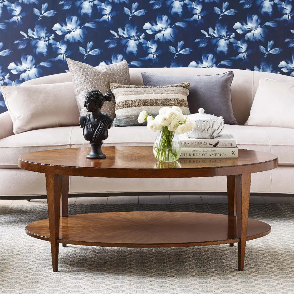 Stafford Oval 2 Tier Coffee Table - Brown, Wood