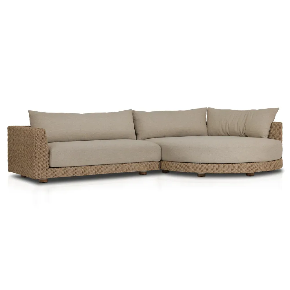 Stallin 2-Piece Outdoor Sectional - Cream, Wicker