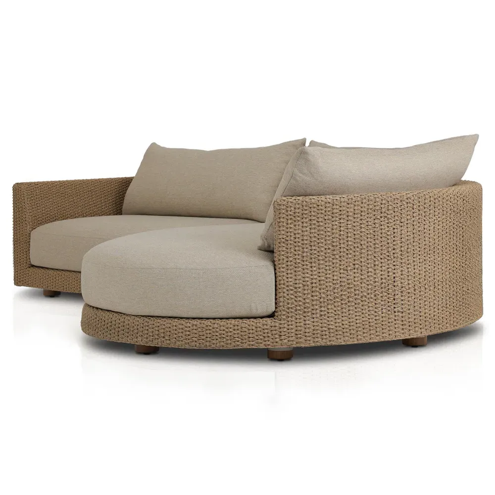 Stallin 2-Piece Outdoor Sectional - Cream, Wicker