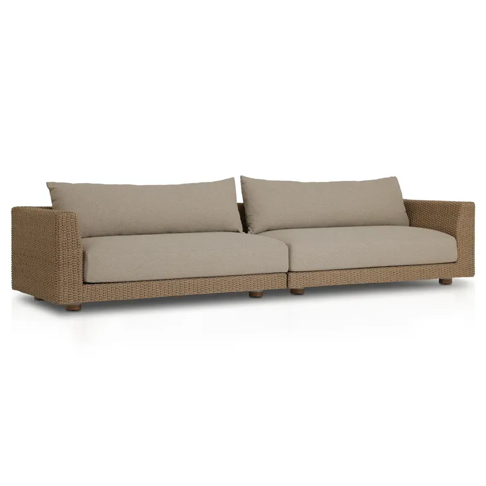 Stallin 2-Piece Outdoor Sectional - Cream, Wicker