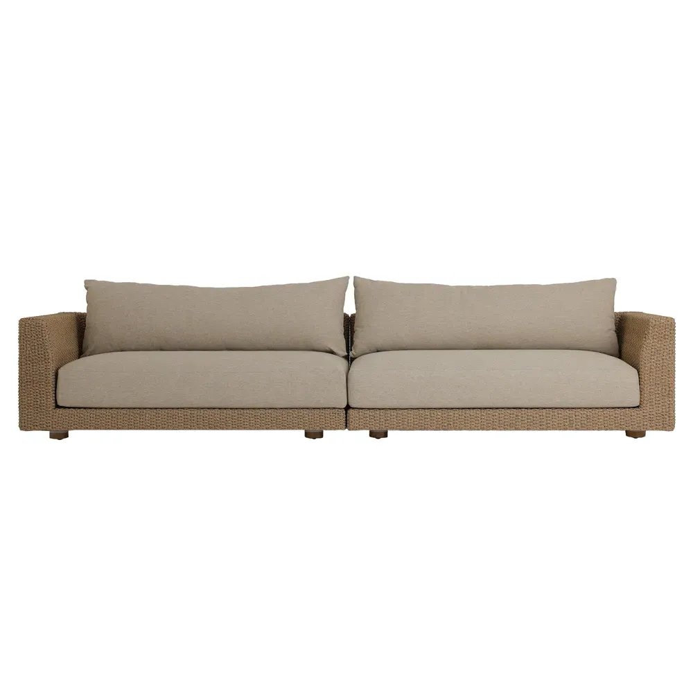 Stallin 2-Piece Outdoor Sectional - Cream, Wicker