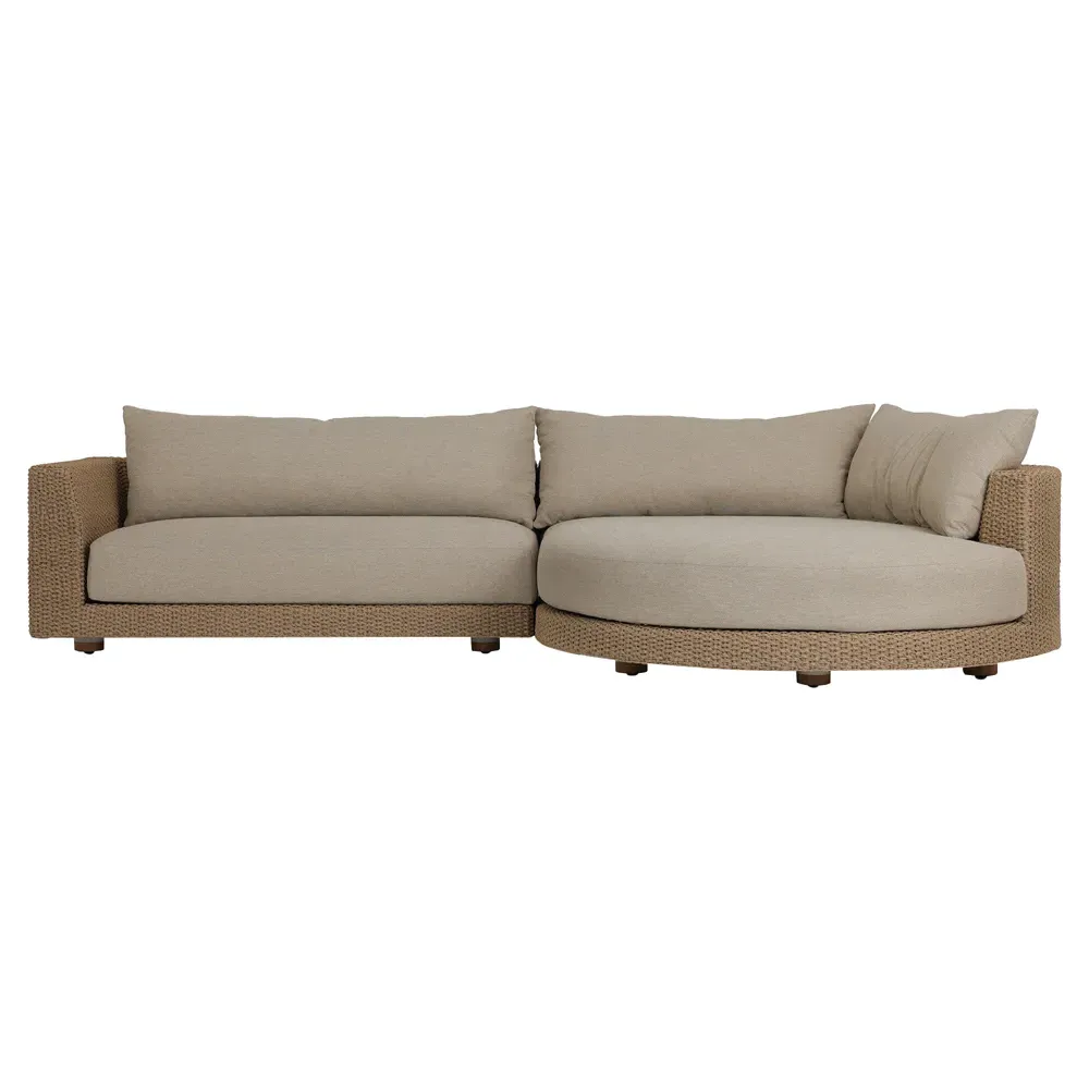 Stallin 2-Piece Outdoor Sectional - Cream, Wicker