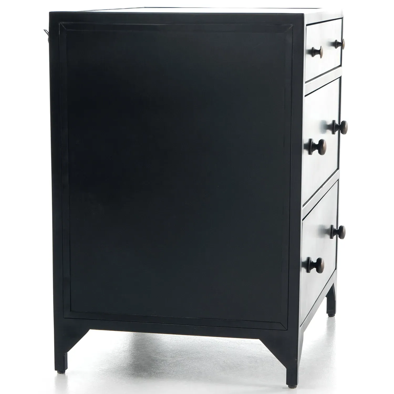 Stancil 3 Drawer Nightstand - Black, Iron