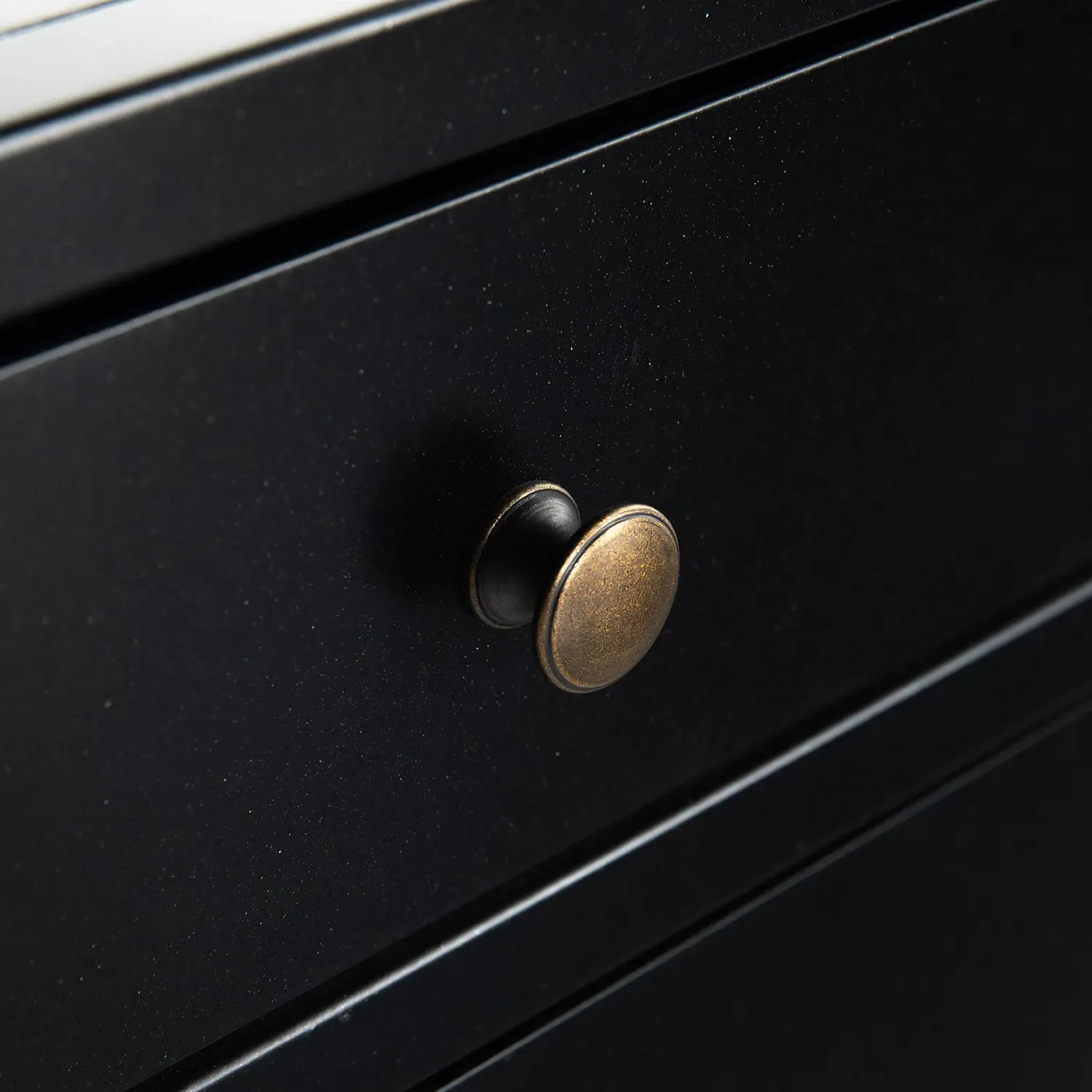 Stancil 3 Drawer Nightstand - Black, Iron