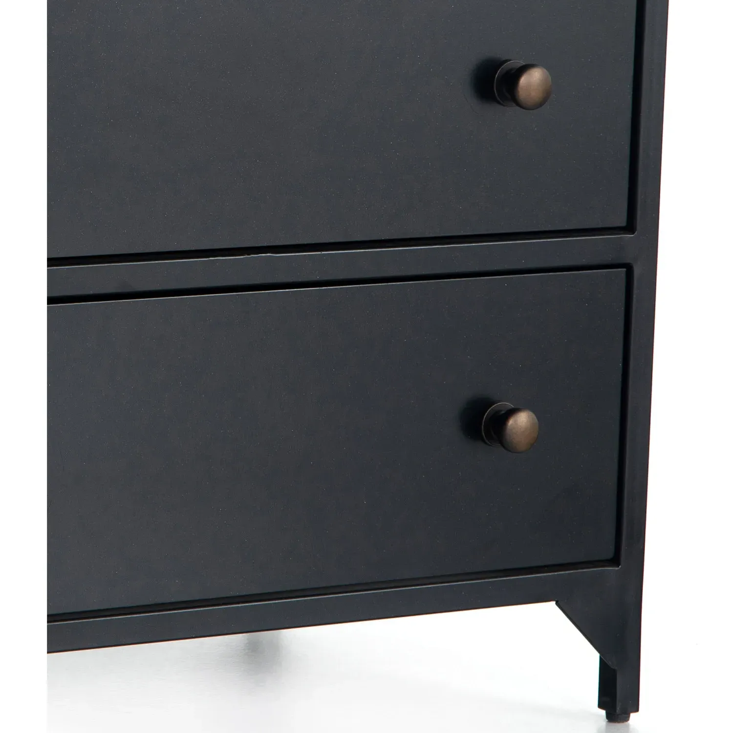 Stancil 3 Drawer Nightstand - Black, Iron