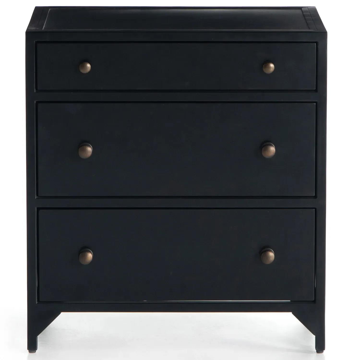 Stancil 3 Drawer Nightstand - Black, Iron image