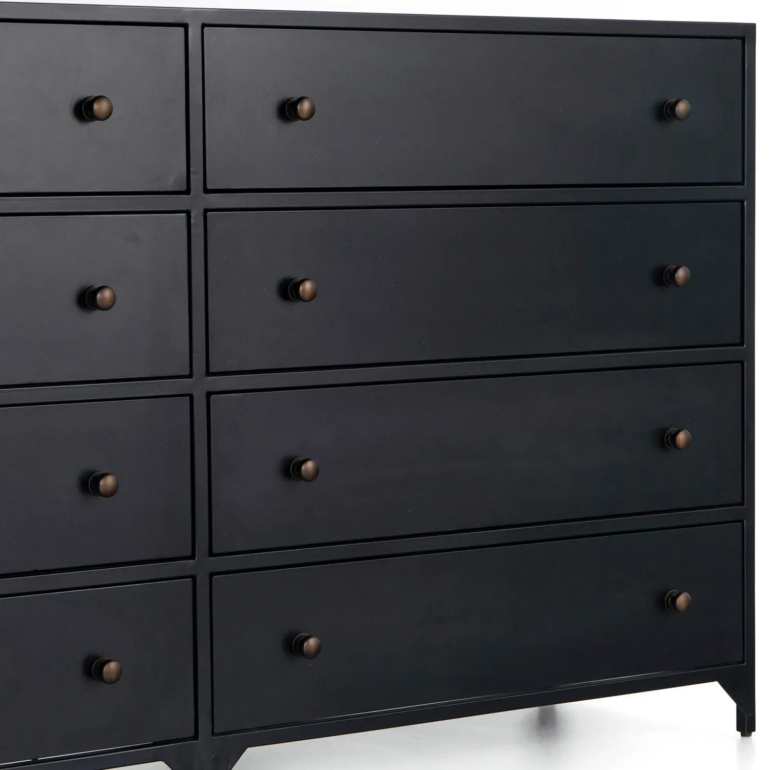 Stancil 8 Drawer Double Dresser - Black, Iron
