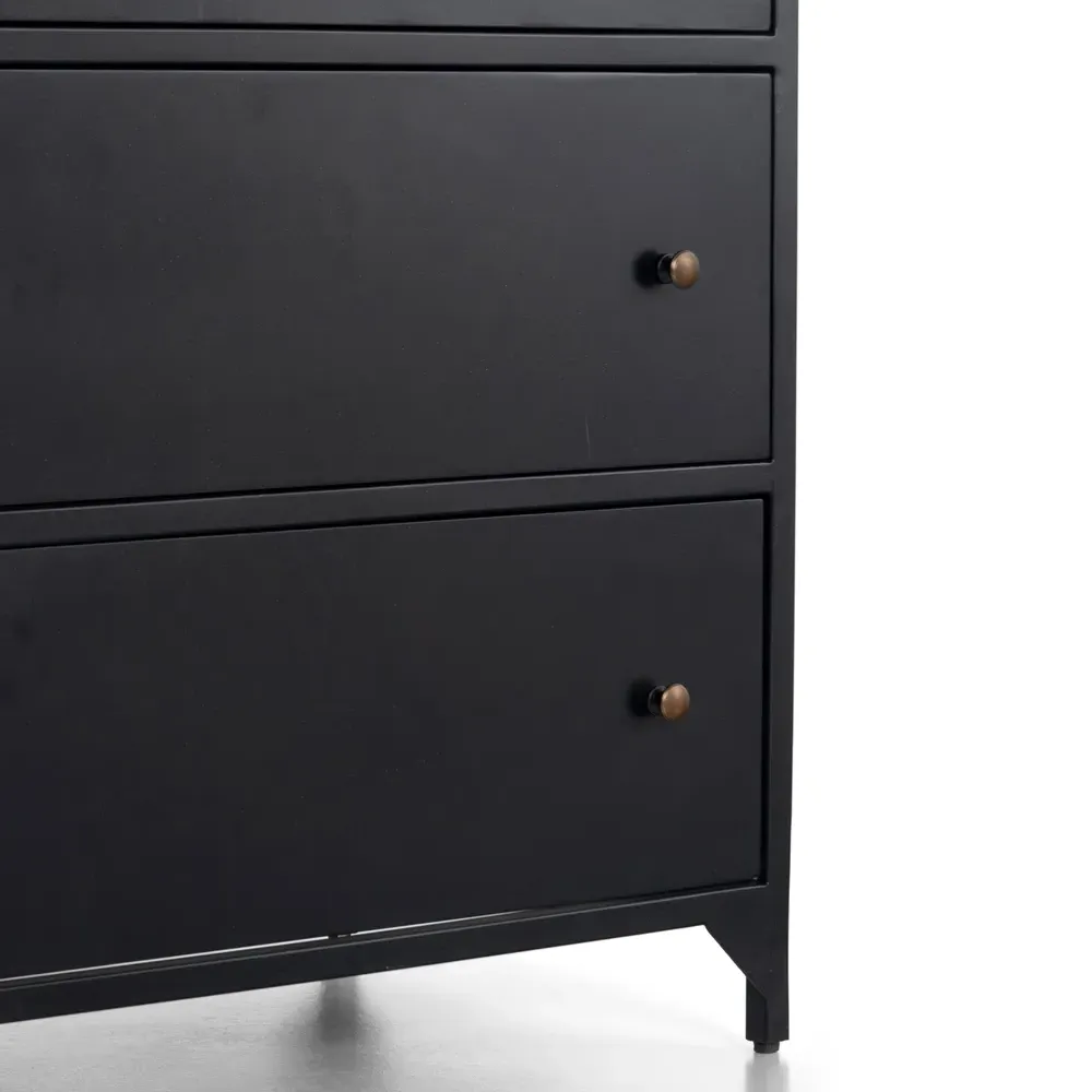 Stancil Industrial Loft 3 Drawer Nightstand - Black, Iron
