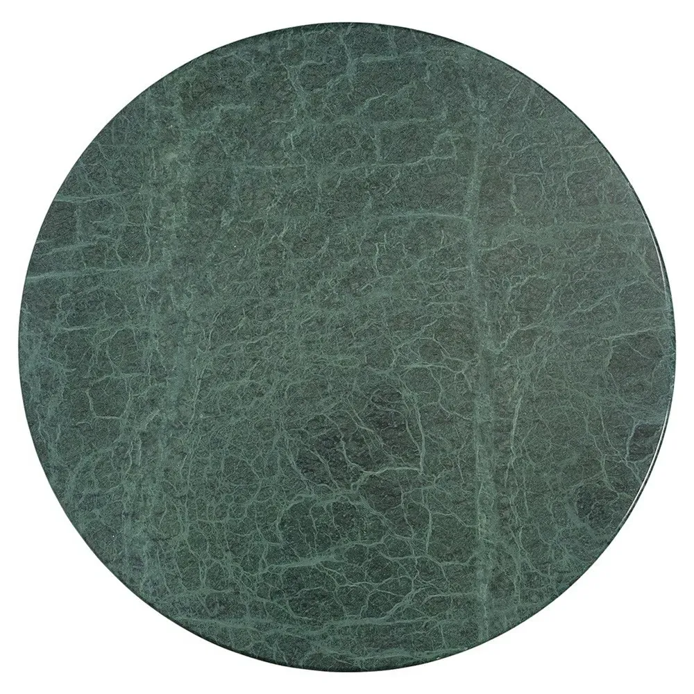 Stanley Round Pedestal Accent Table - Green, Marble