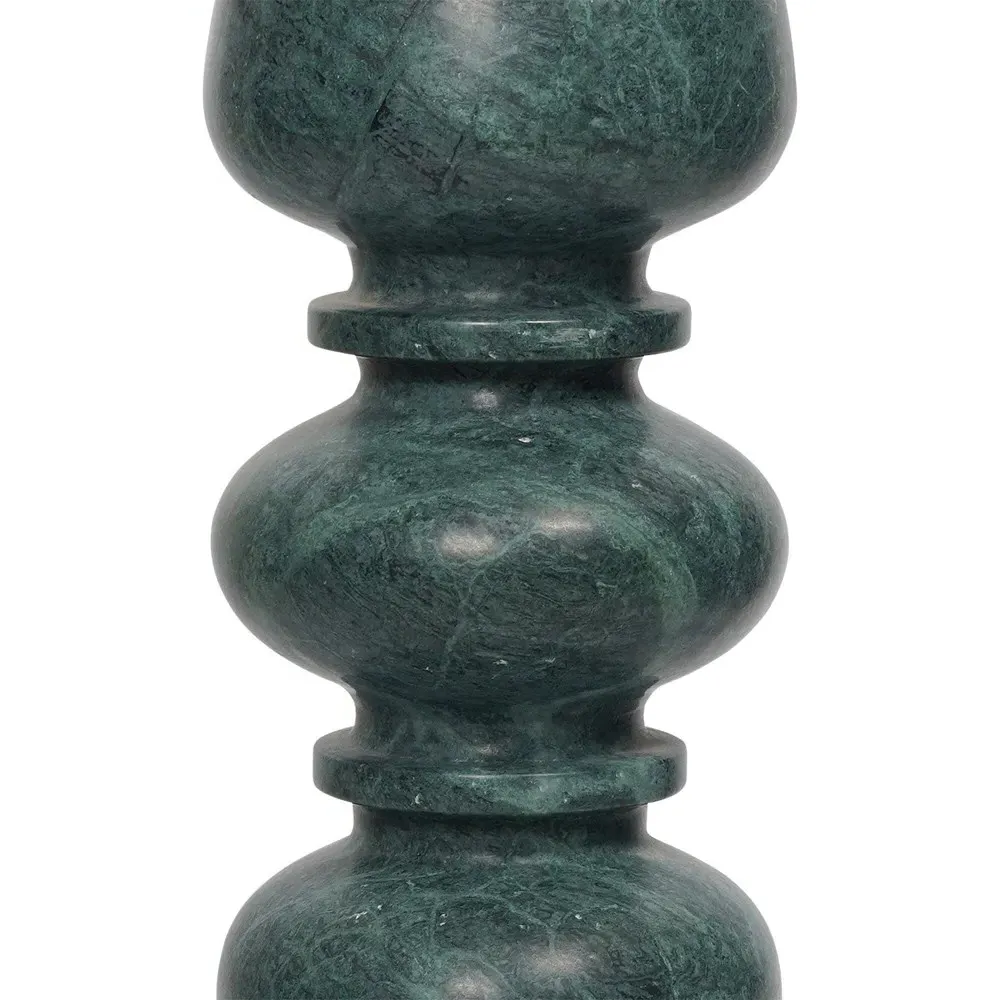 Stanley Round Pedestal Accent Table - Green, Marble