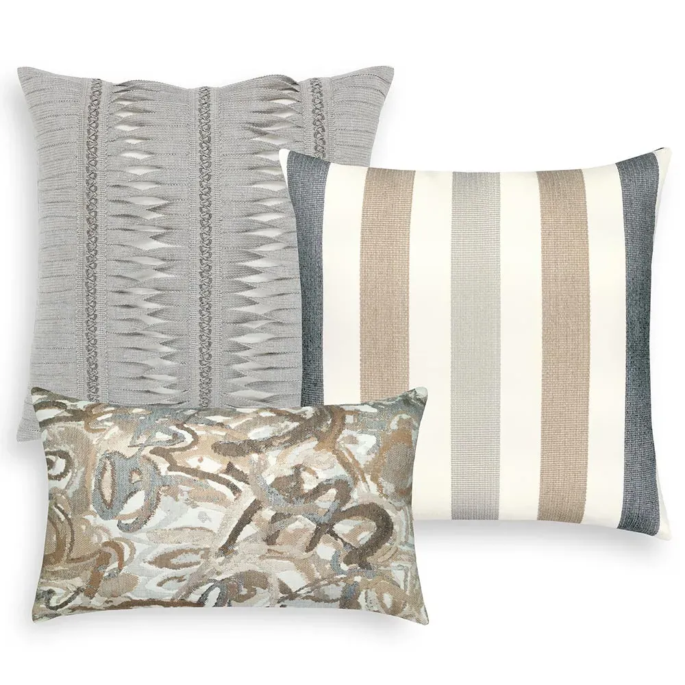 Stanza Stripe 20x20 Throw Pillow - Dune, Sunbrella Acrylic