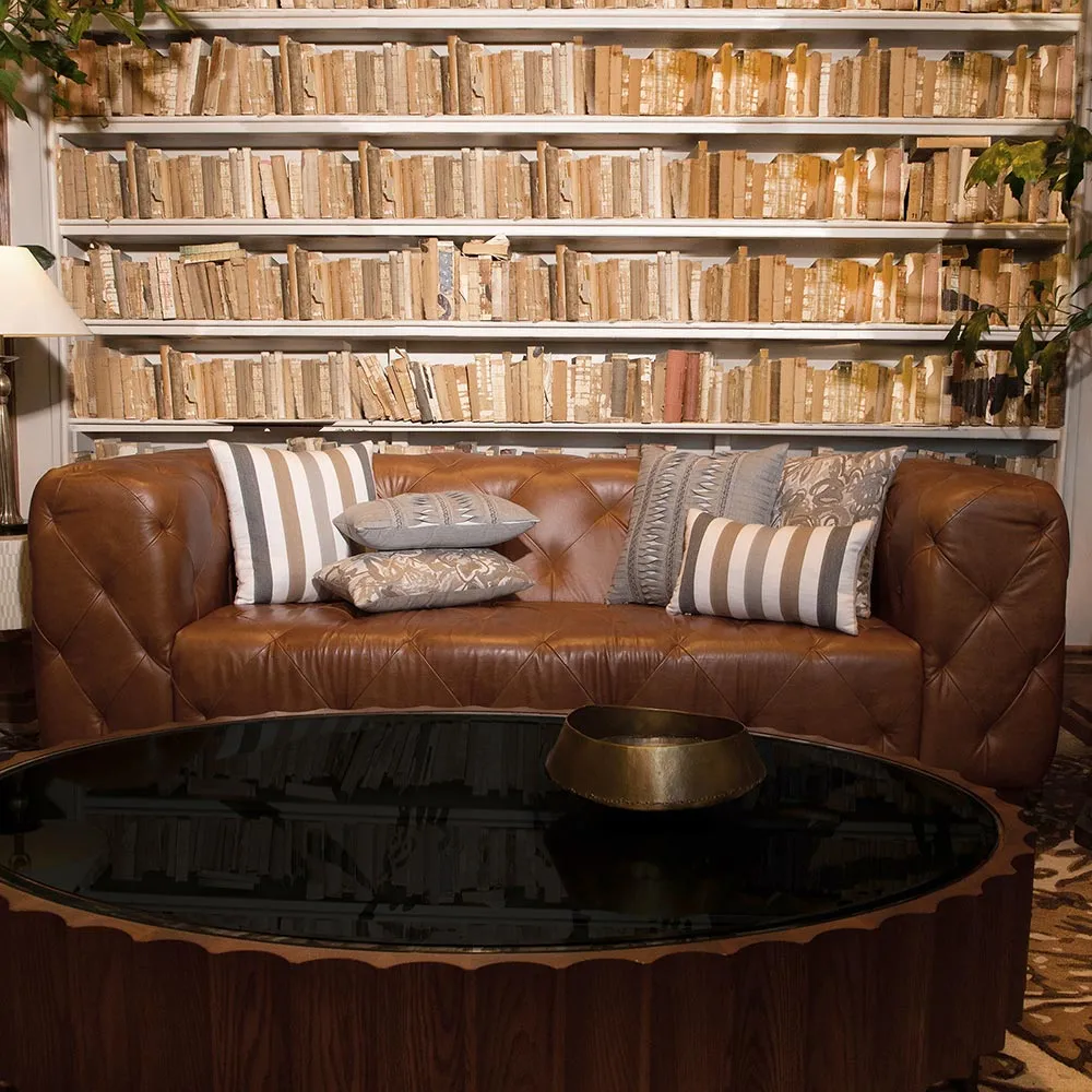 Stanza Stripe 20x20 Throw Pillow - Dune, Sunbrella Acrylic