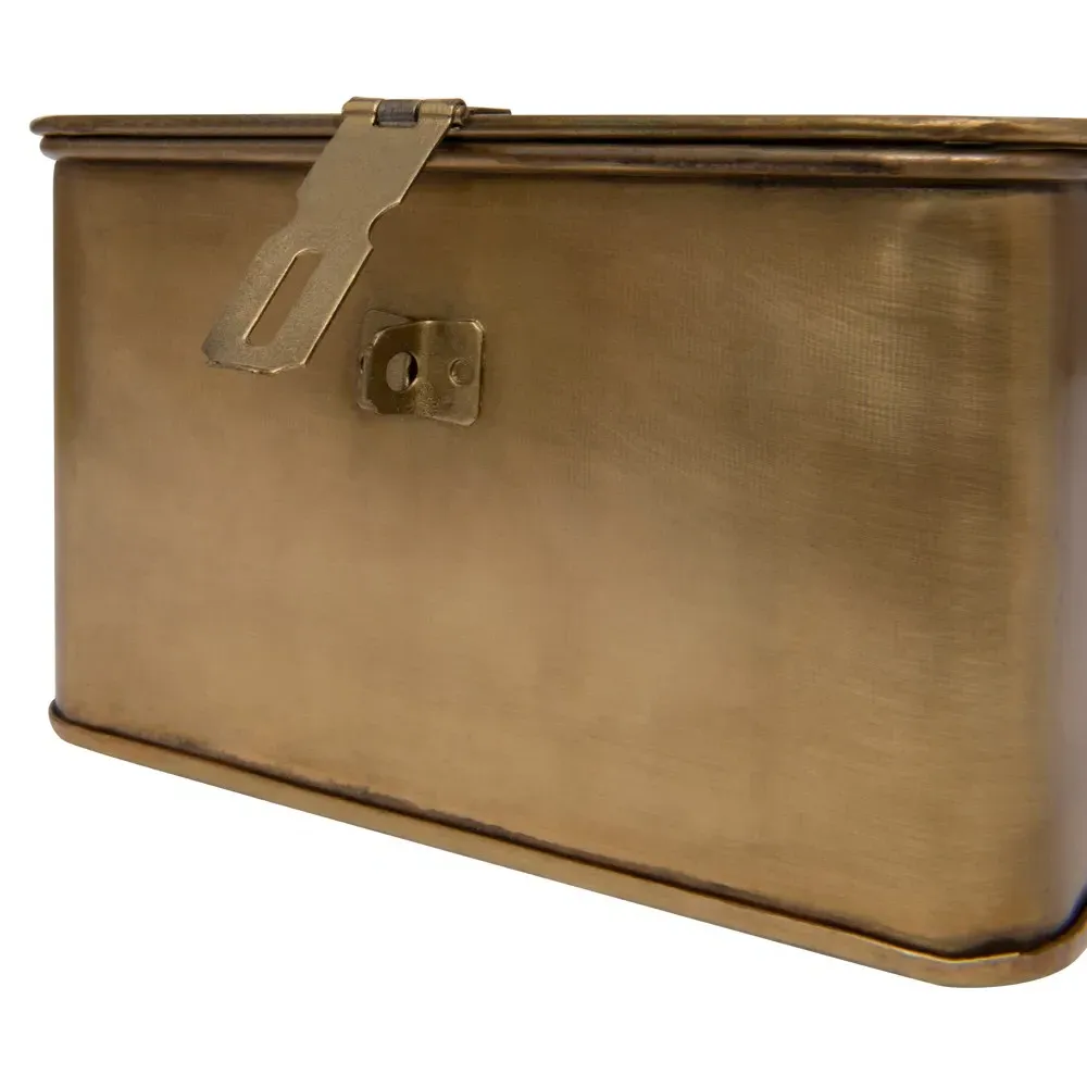 Staten Square Decorative Box Set of 3 - Gold, Iron