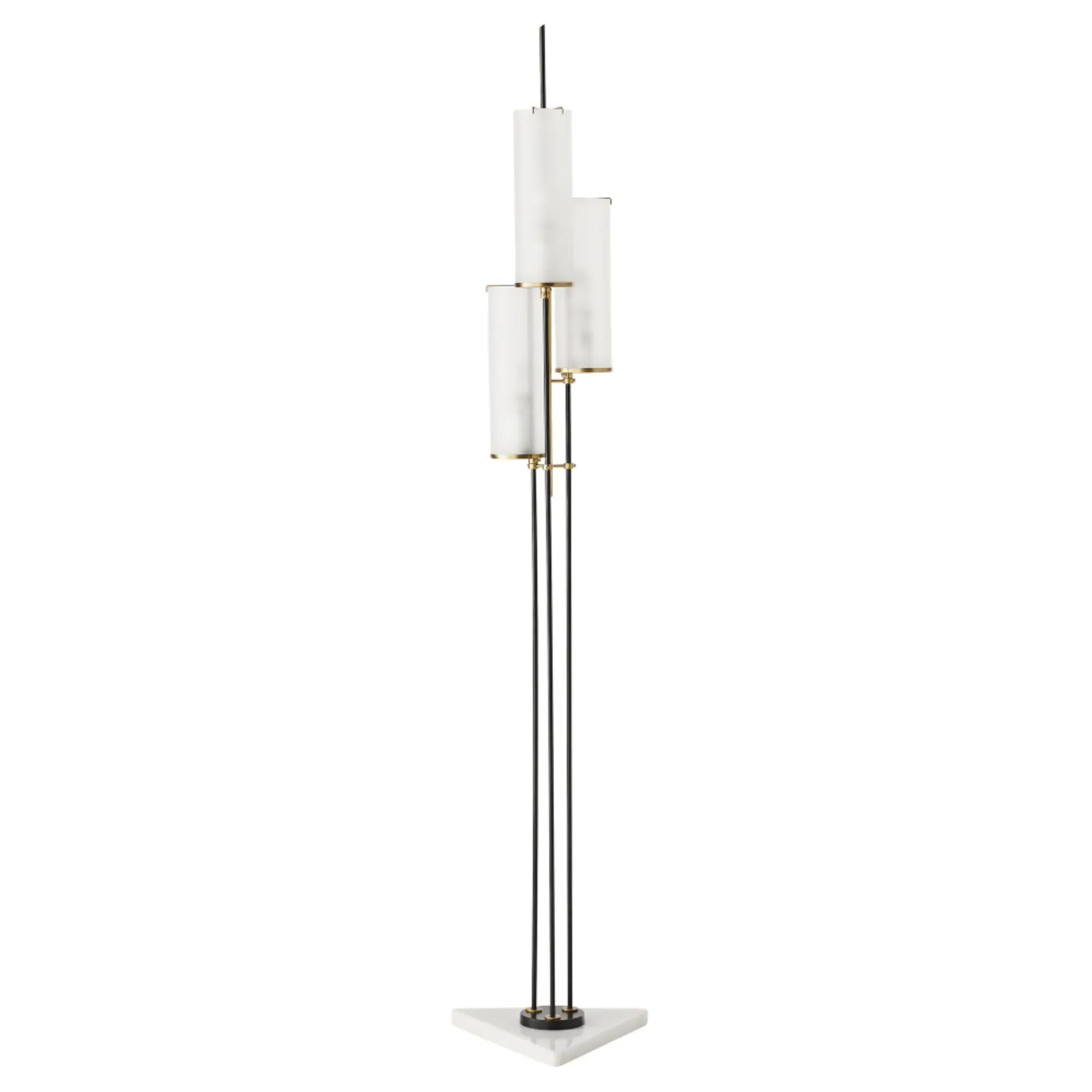 Stefan 3 Light Floor Lamp - White, Marble