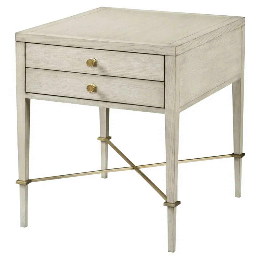 Stella French Country 1 Drawer Nightstand - White, Oak image