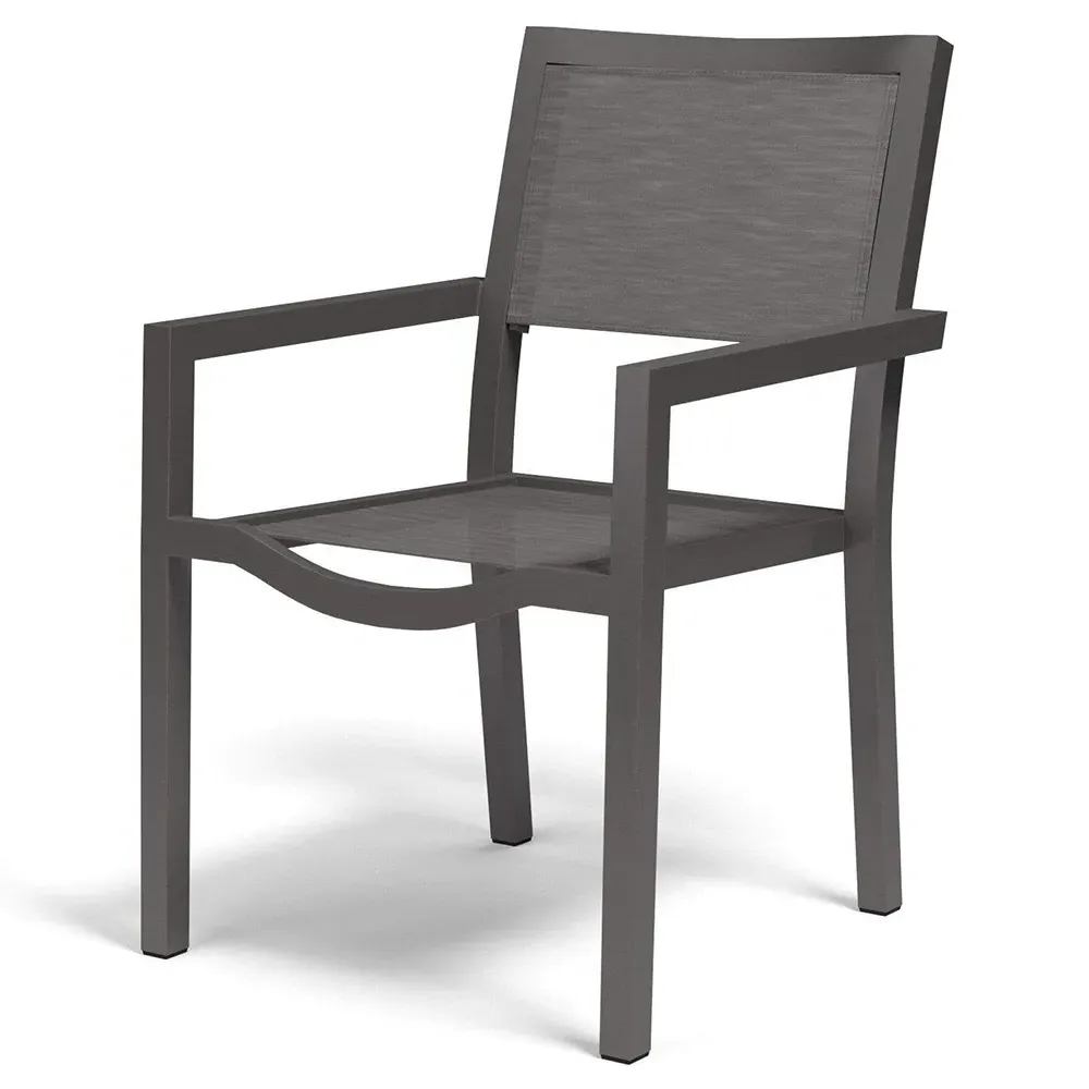 Stella Outdoor Dining Arm Chair - Grey, Aluminum