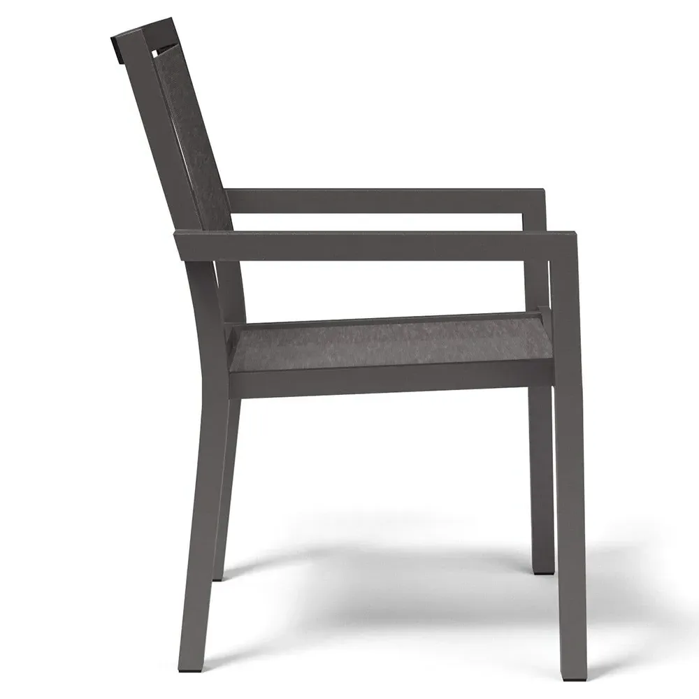 Stella Outdoor Dining Arm Chair - Grey, Aluminum