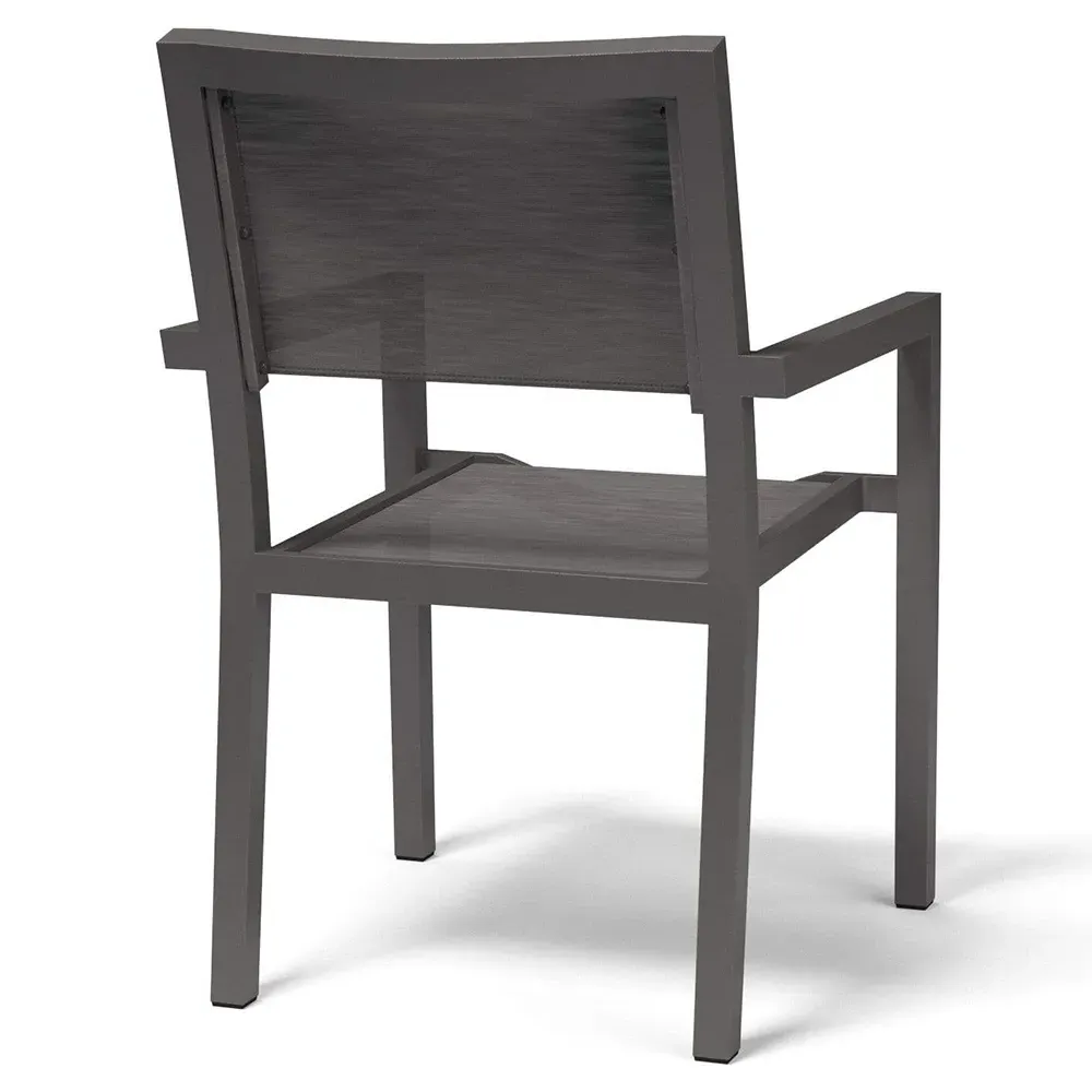 Stella Outdoor Dining Arm Chair - Grey, Aluminum