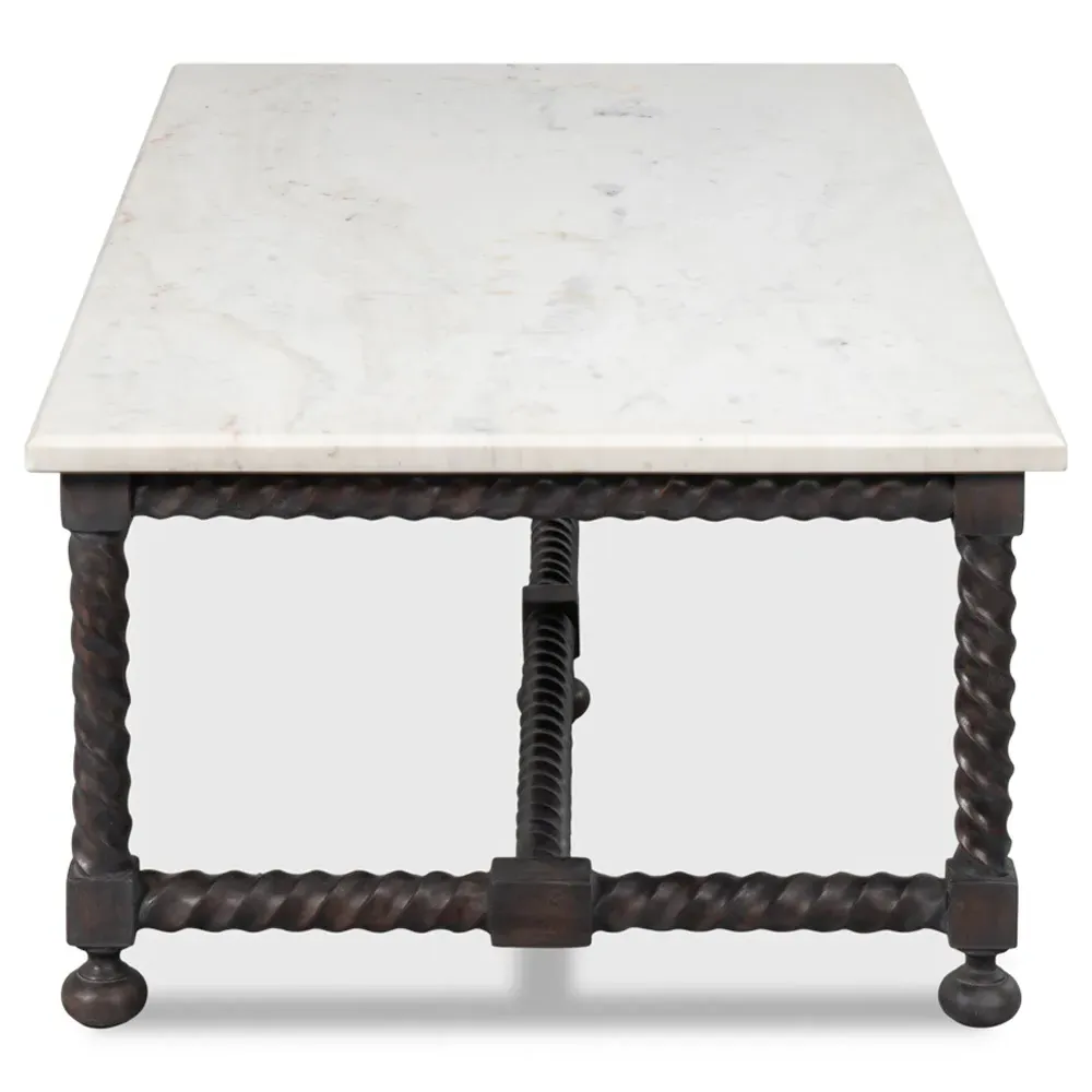 Stella Rectangular Coffee Table - White, Marble