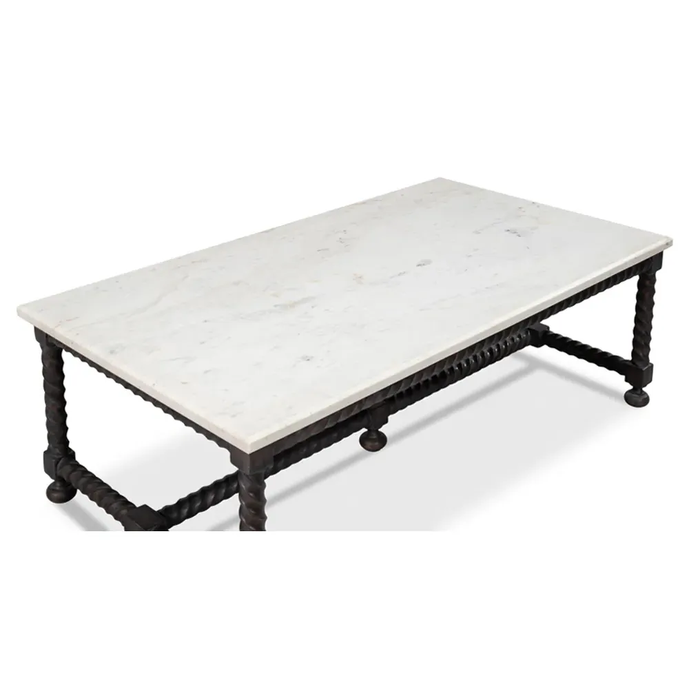 Stella Rectangular Coffee Table - White, Marble
