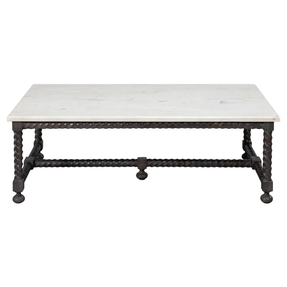 Stella Rectangular Coffee Table - White, Marble