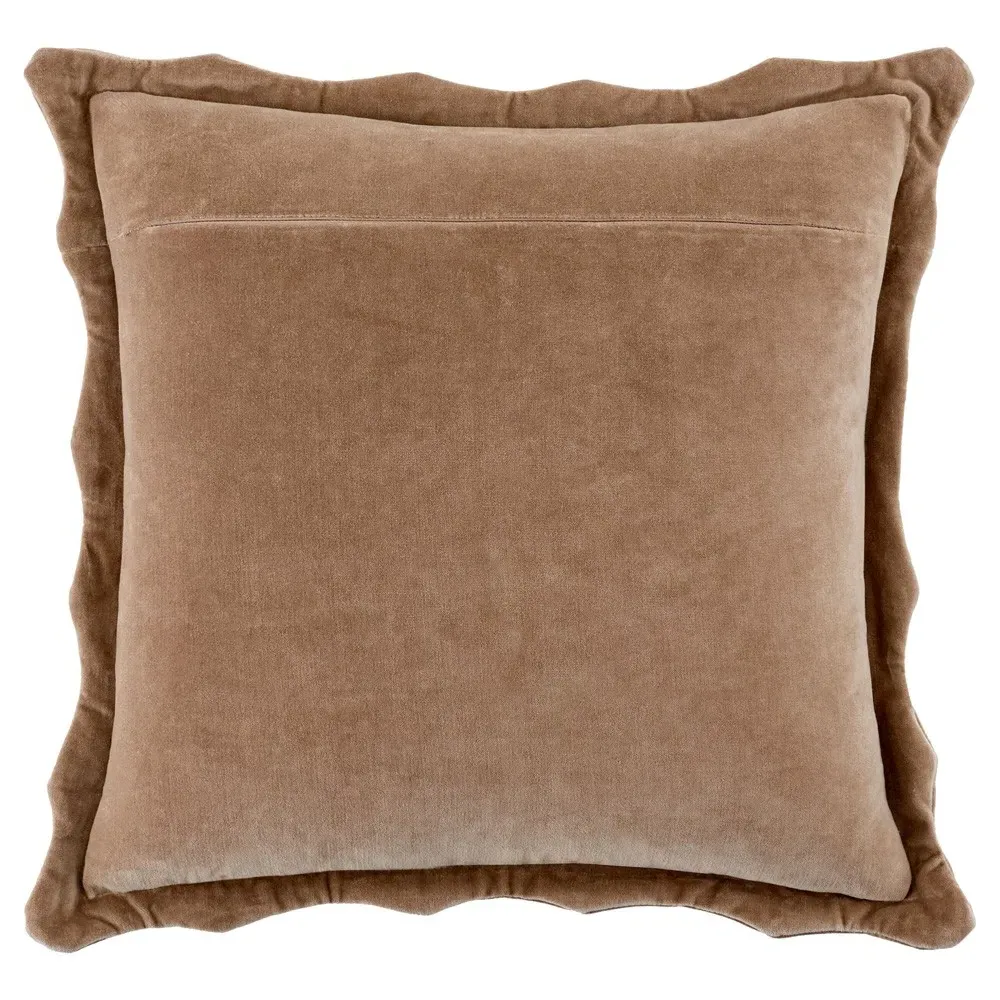 Stella Scallop Throw Pillow - Brown, Cotton