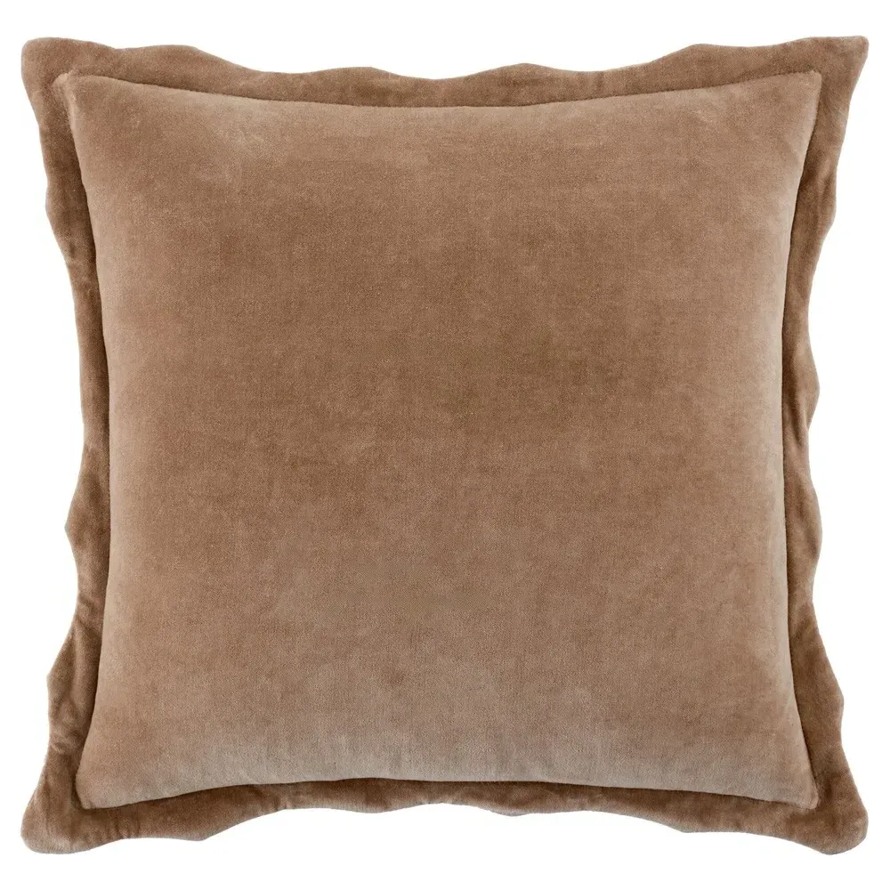 Stella Scallop Throw Pillow - Brown, Cotton